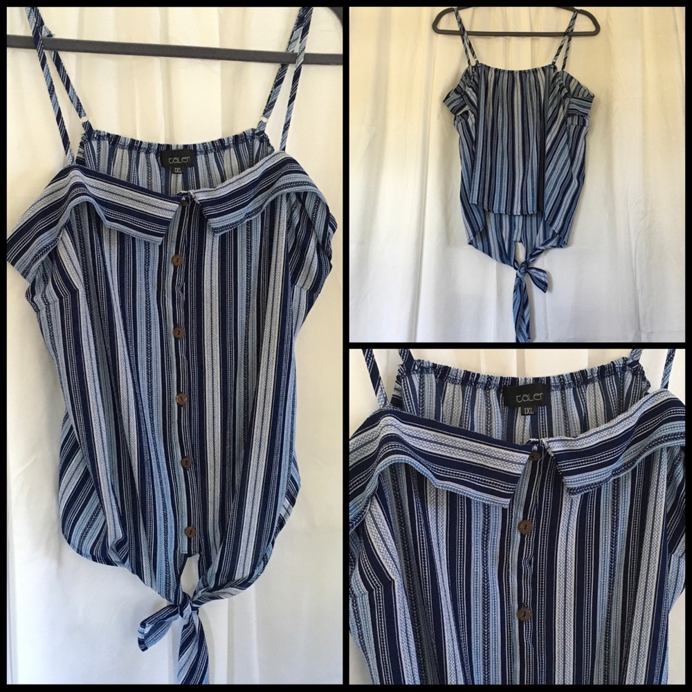 1X Tie-Front Peep Top